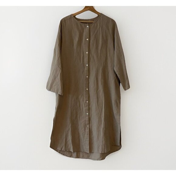 Embelish By Creative Co-op Dresses & Skirts - Embelish By Creative Co Linen Cotton Dress Womens L Lagenlook Peasant Cottage